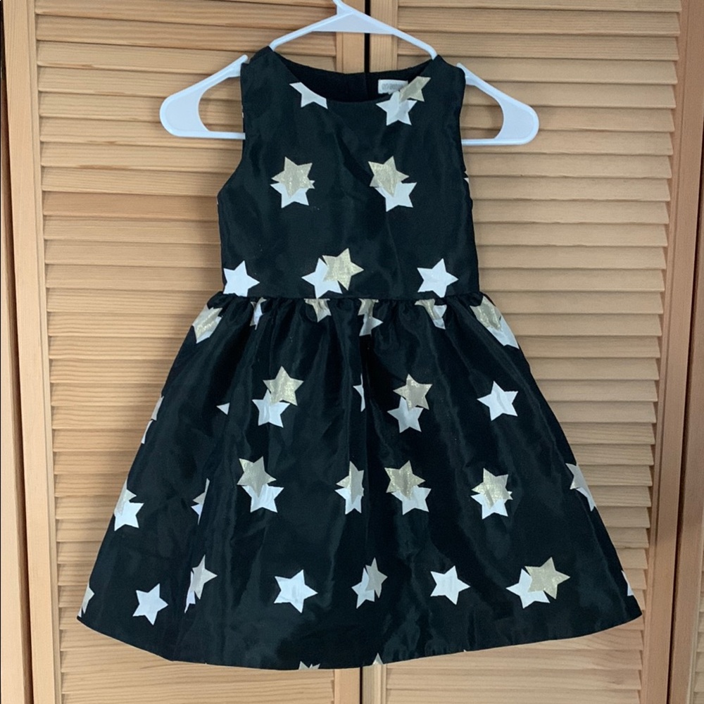 Black Star Print Kids Dress